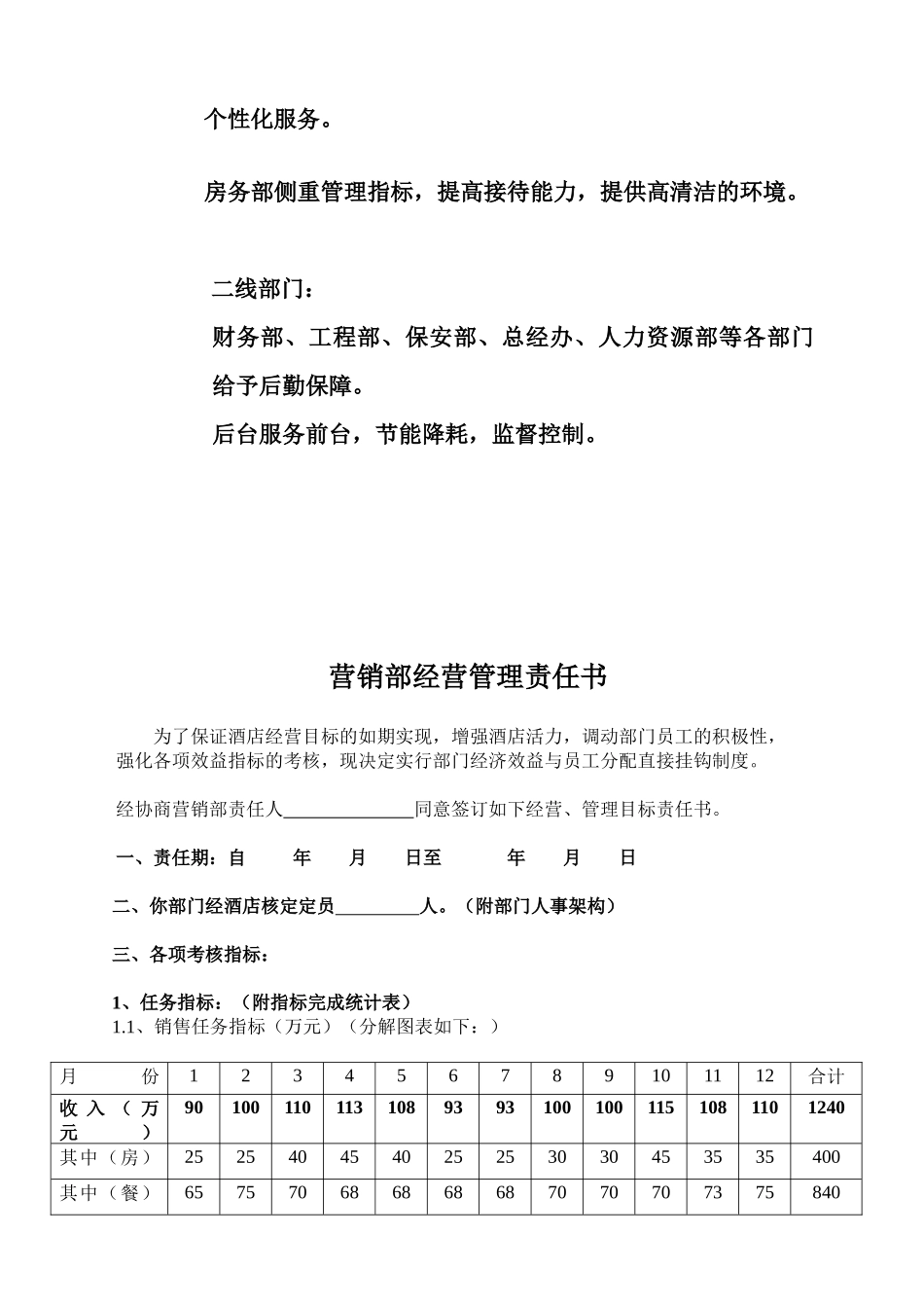 酒店经营管理责任书_第2页