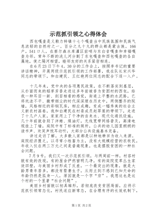 示范抓引领之心得体会