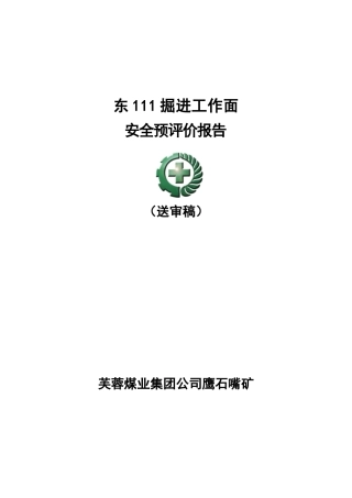 煤矿东111掘进设计安全预评价报告