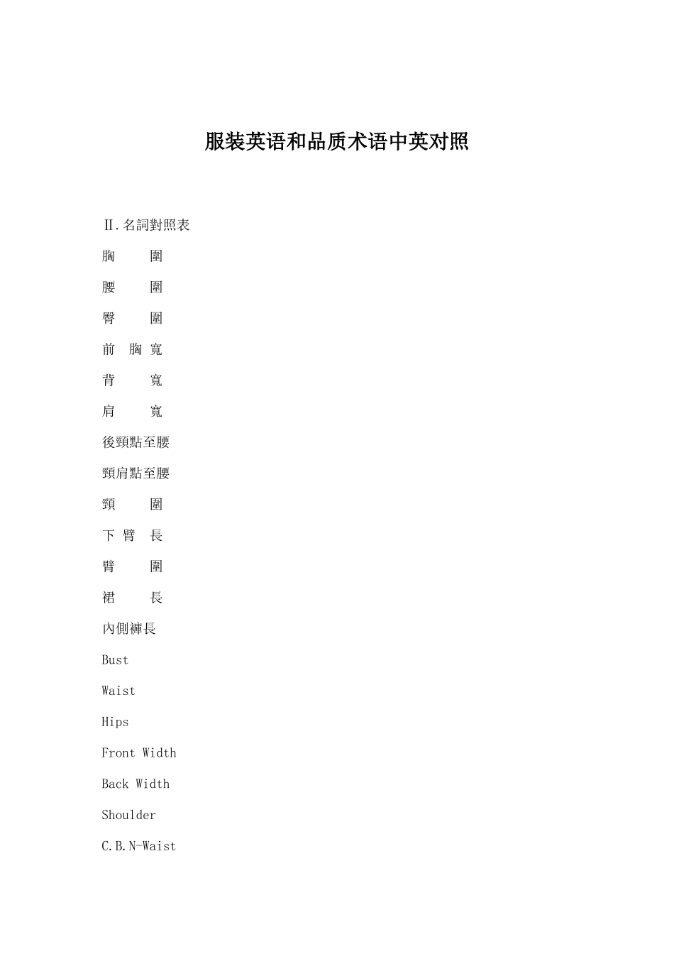 ams_0112_服装英语和品质术语中英对照_第1页