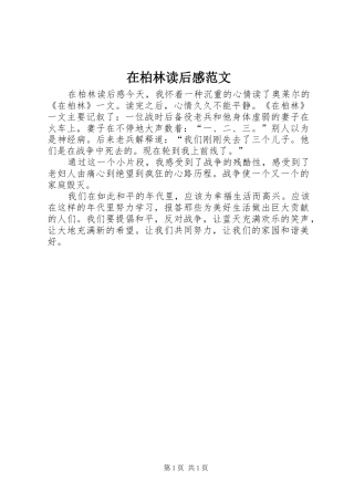 在柏林读后感范文