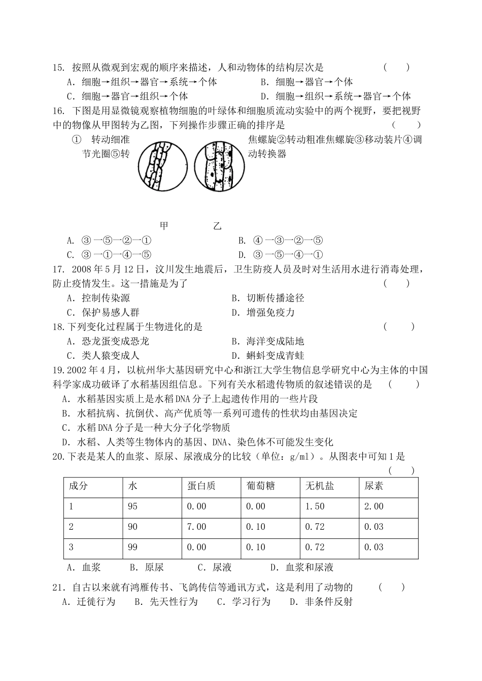 生物模拟试卷二_第3页