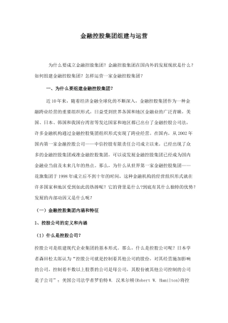 金融控股集团组建与运营(DOC41页)