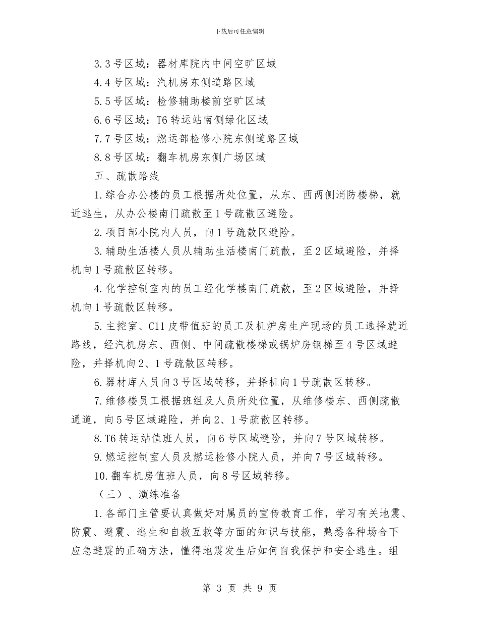 某发电公司地震应急预案演练方案与某商住楼工程安全文明施工方案汇编_第3页