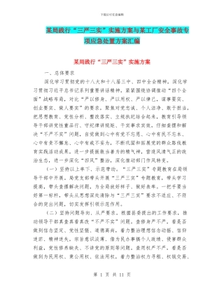 某局践行“三严三实”实施方案与某工厂安全事故专项应急处置方案汇编