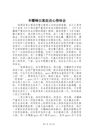 辛耀峰以案促改心得体会