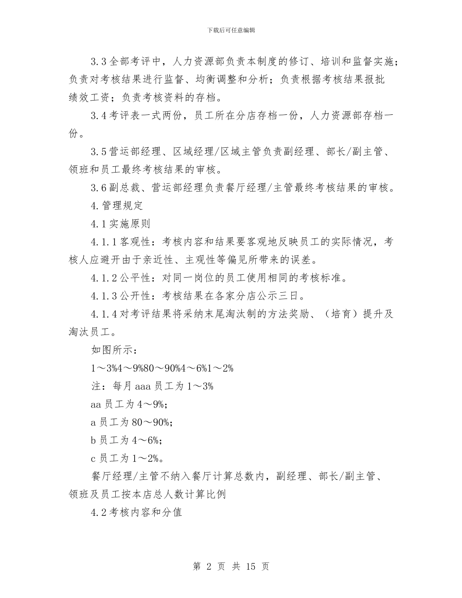 某餐饮企业绩效考核方案与柜员辞职报告4篇汇编_第2页