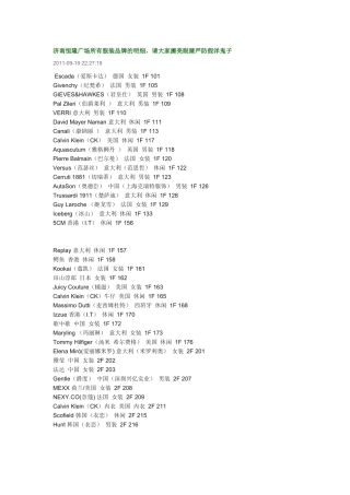 服装品牌的大全