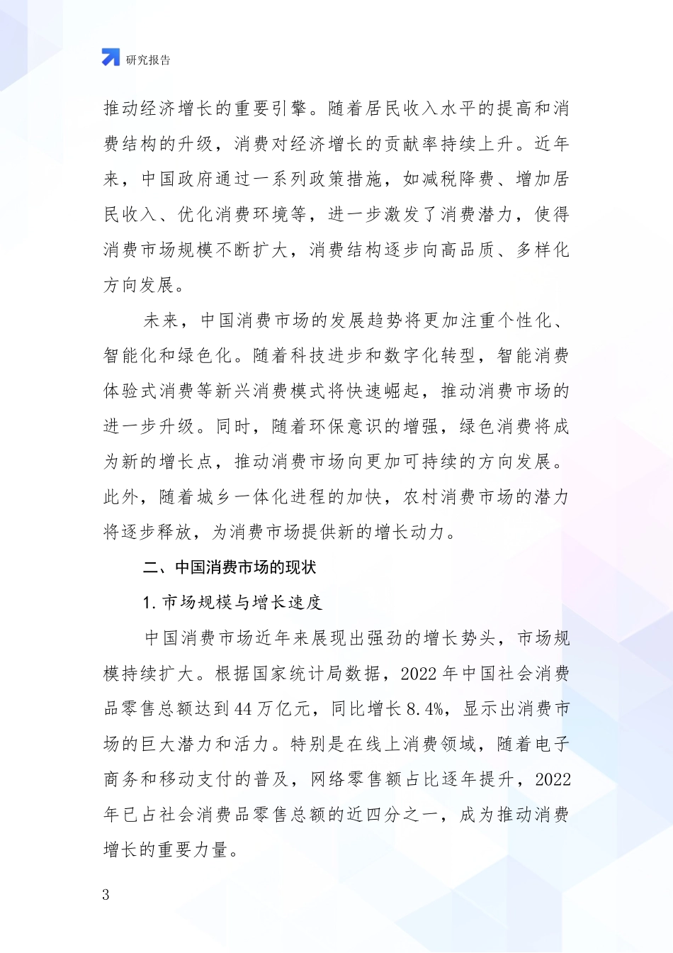 2024-2025年我国消费市场市场发展前景分析项目可行性分析报告_第3页