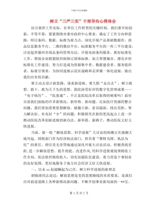 树立“三严三实”干部导向心得体会