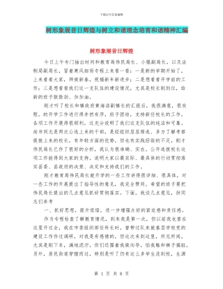 树形象展昔日辉煌与树立和谐理念培育和谐精神汇编