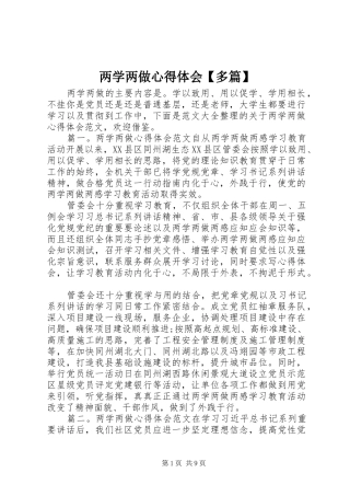 两学两做心得体会【多篇】