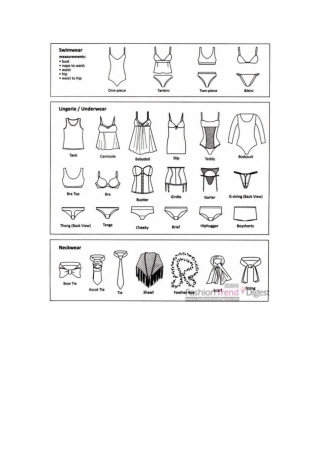 服装款式中英对照