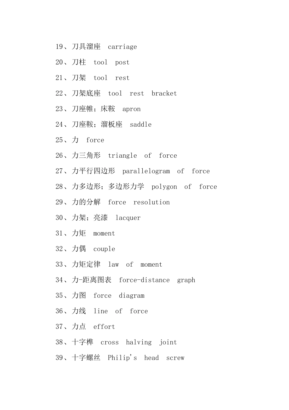 机械英语名词对照_第2页