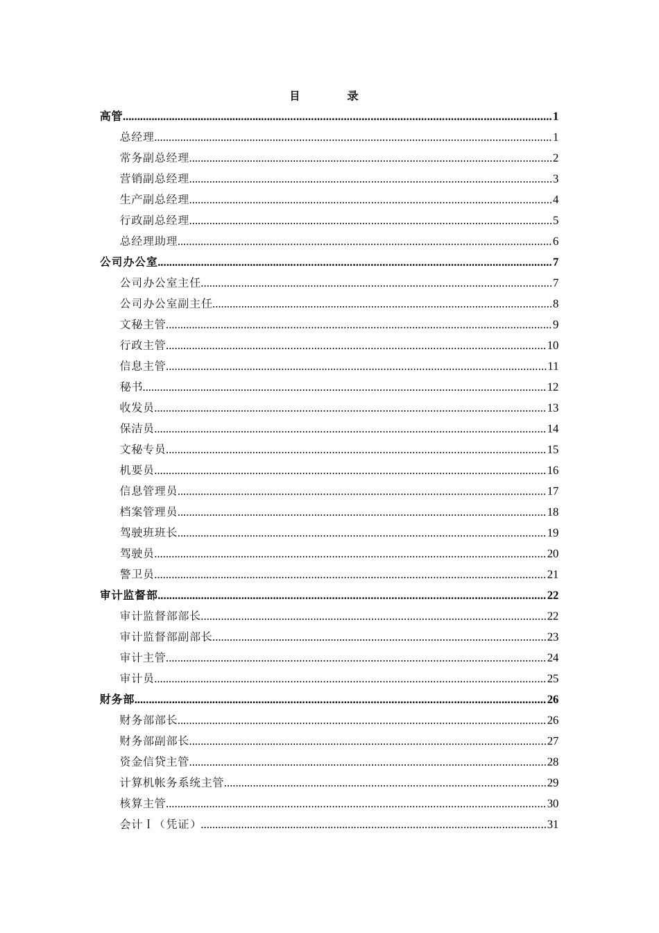 江西XX酒有限责任公司岗位说明书汇编_第2页