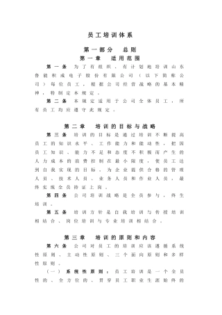 某某电子股份有限公司员工培训体系