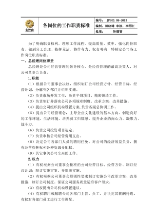 模具制造业各岗位的职责