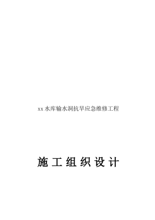某抗旱应急维修工程施工组织设计