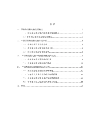 中国集装箱运输的策略选择研究