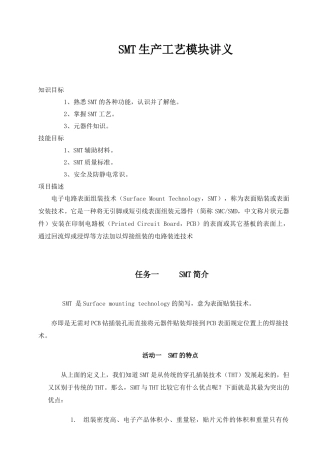 模块二十二SMT生产工艺讲义