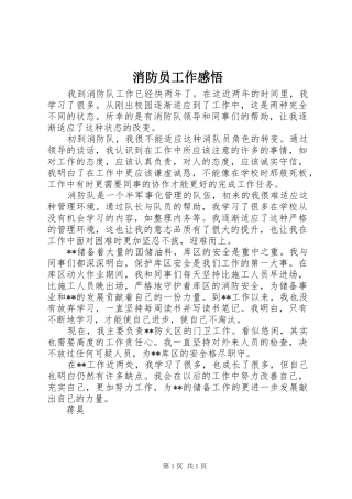 消防员工作感悟