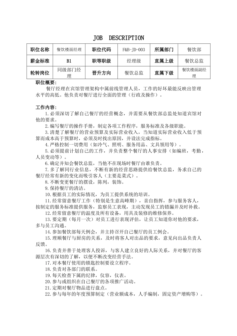餐饮部岗位职责、制度与程序正文(1216)2_第3页