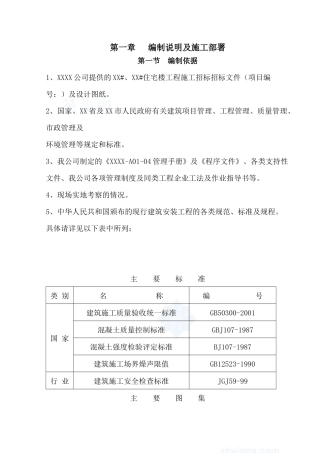 某高层住宅小区(含地下车库)施工组织设计