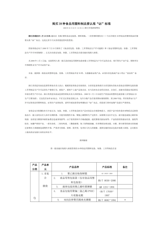 购买39种食品用塑料制品要认准“QS”标准