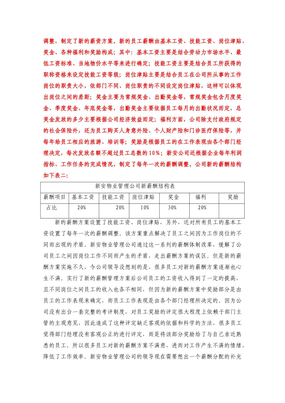 某某安物业管理有限公司的薪酬方案_第3页