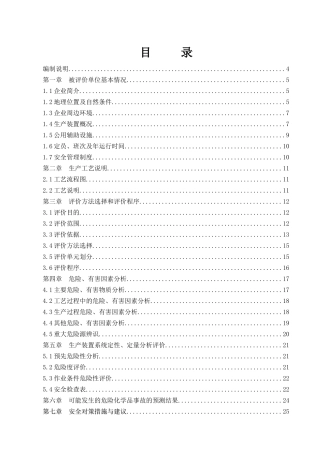 化工企业安全评价报告(标准范文)