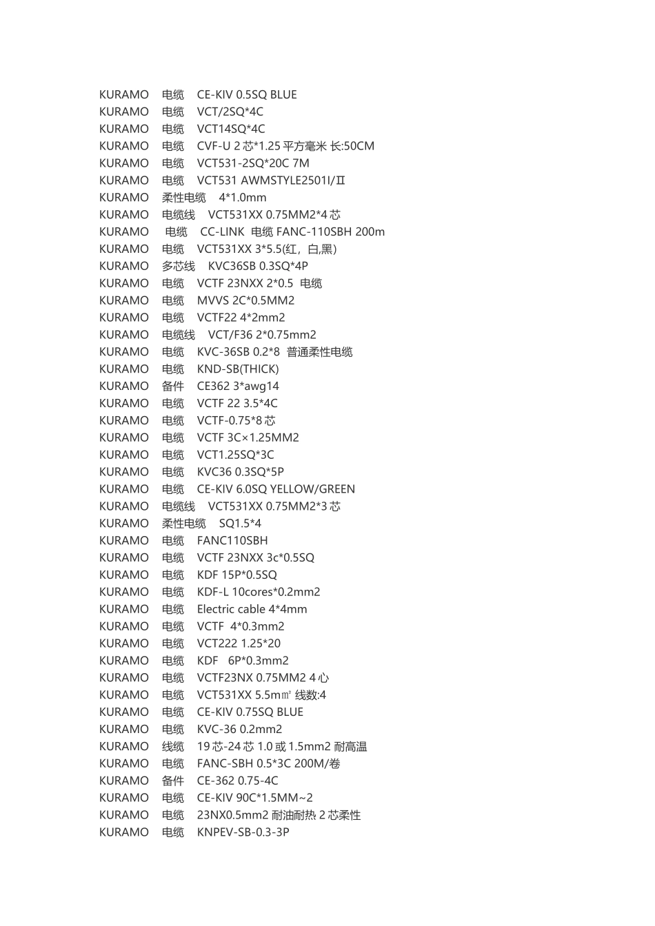 KURAMO电缆厂家_KURAMO价格_优质KURAMO批发（DOC36页）_第2页