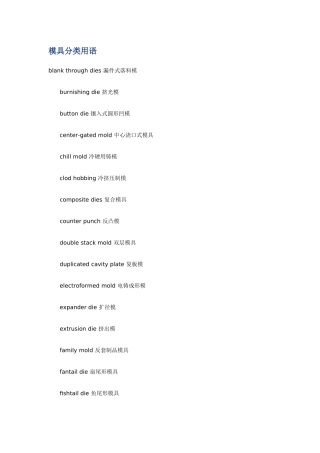 机械加工分类用语