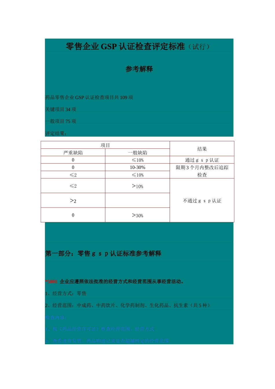 零售企业GSP认证检查评定标准试行(1)_第1页