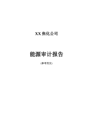 XX焦化公司能源审计报告