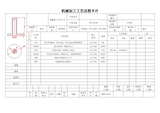 模具实训工艺过程卡片1