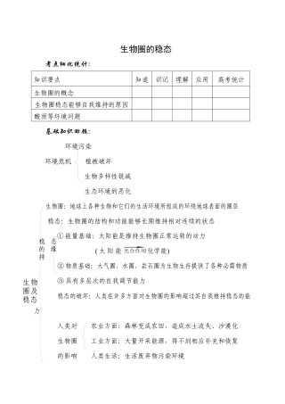 生物圈的稳态