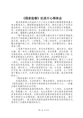 《国家监察》纪录片心得体会