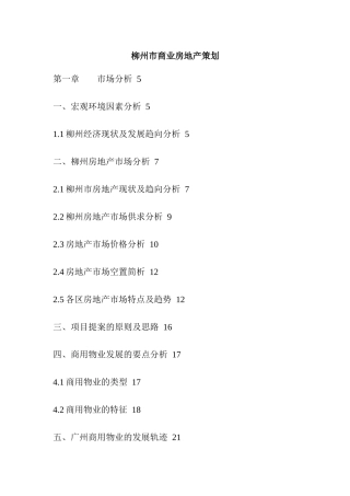 某市商业房地产策划方案