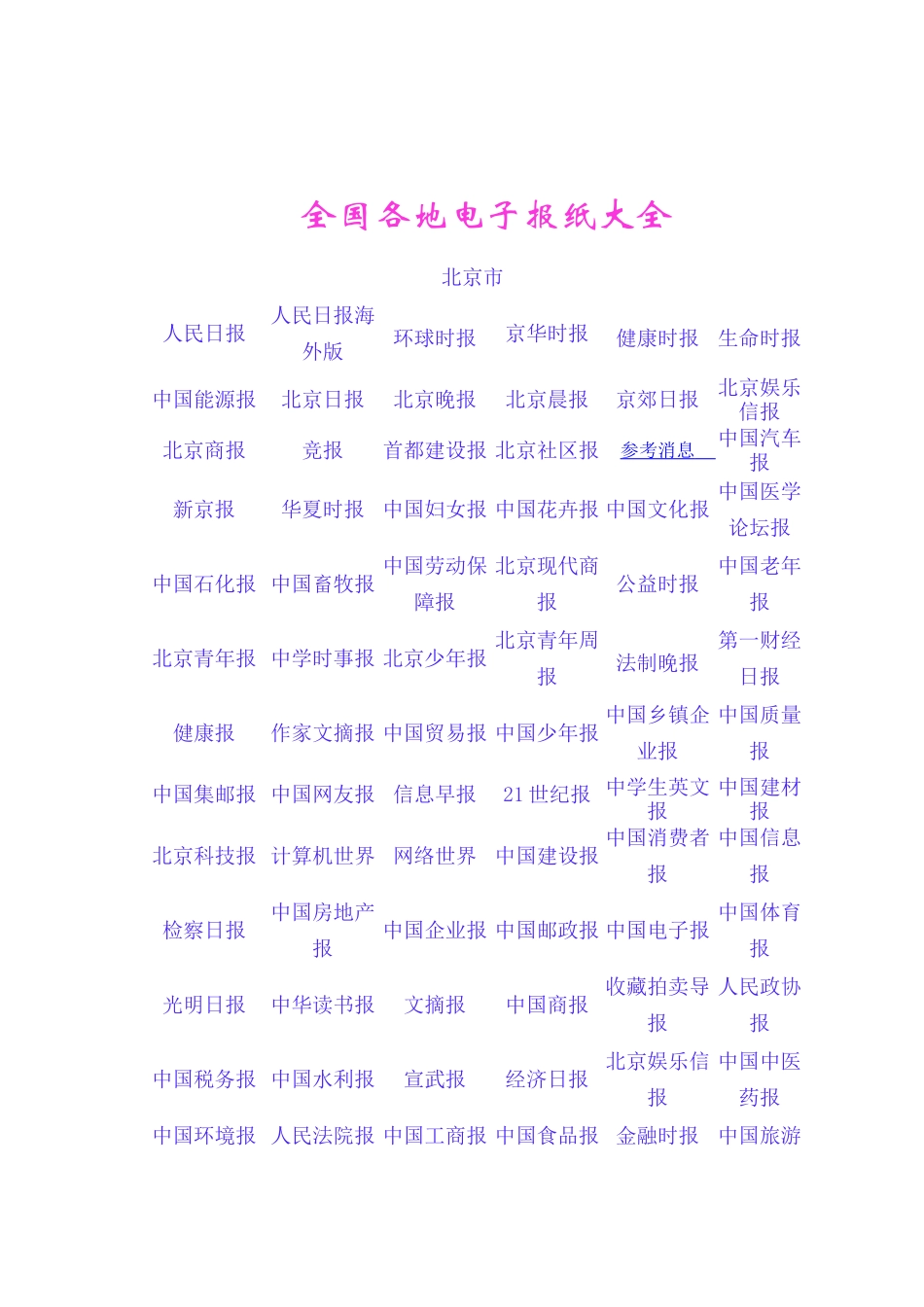 全国各地电子报纸大全_第1页