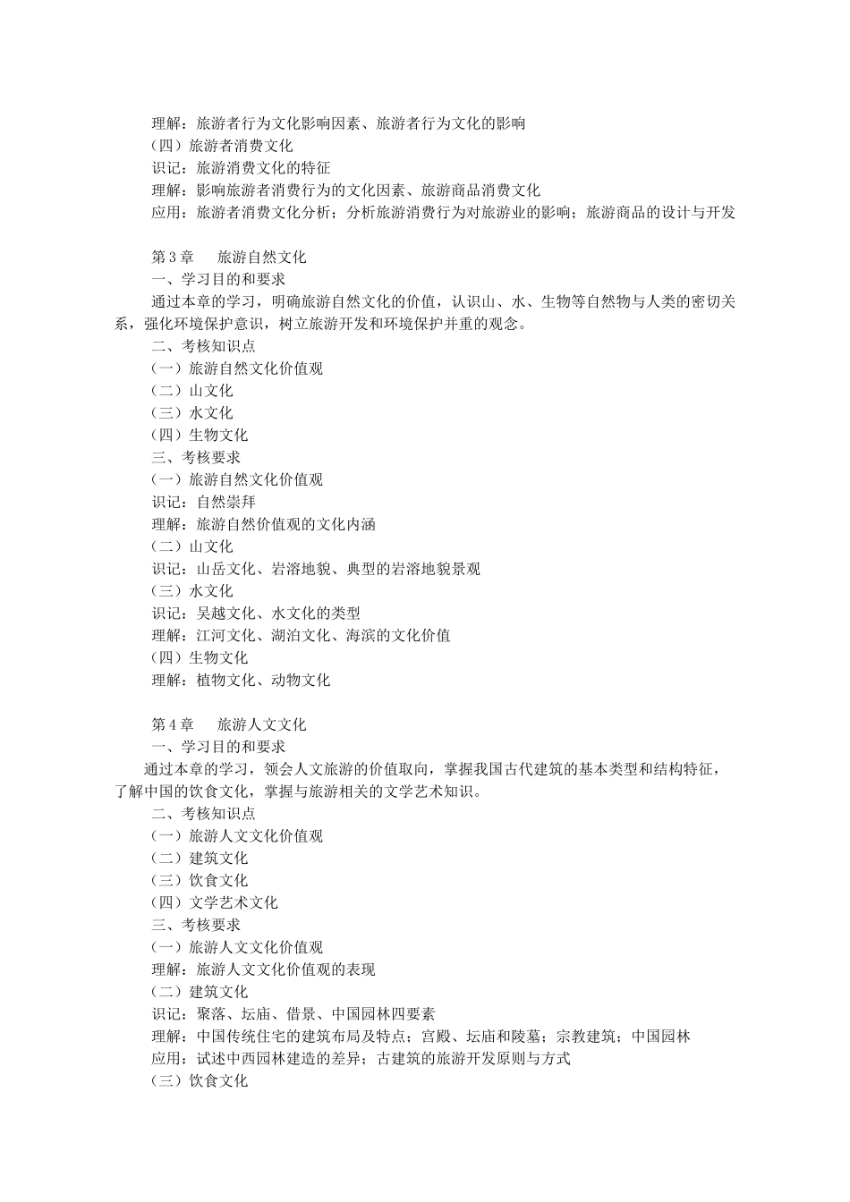 中国旅游文化考试大纲_第3页