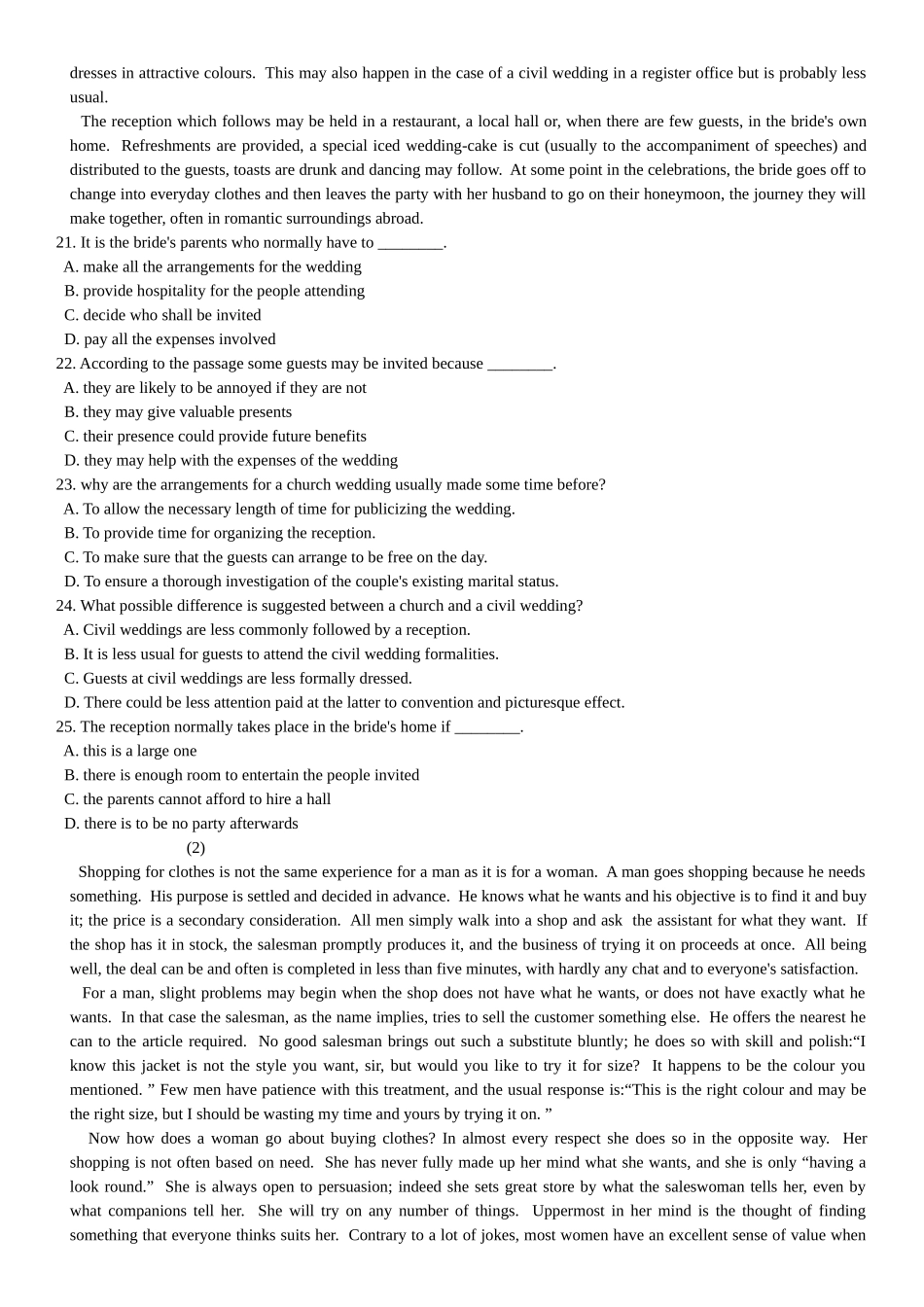 旅游英语选读考试试题_第3页