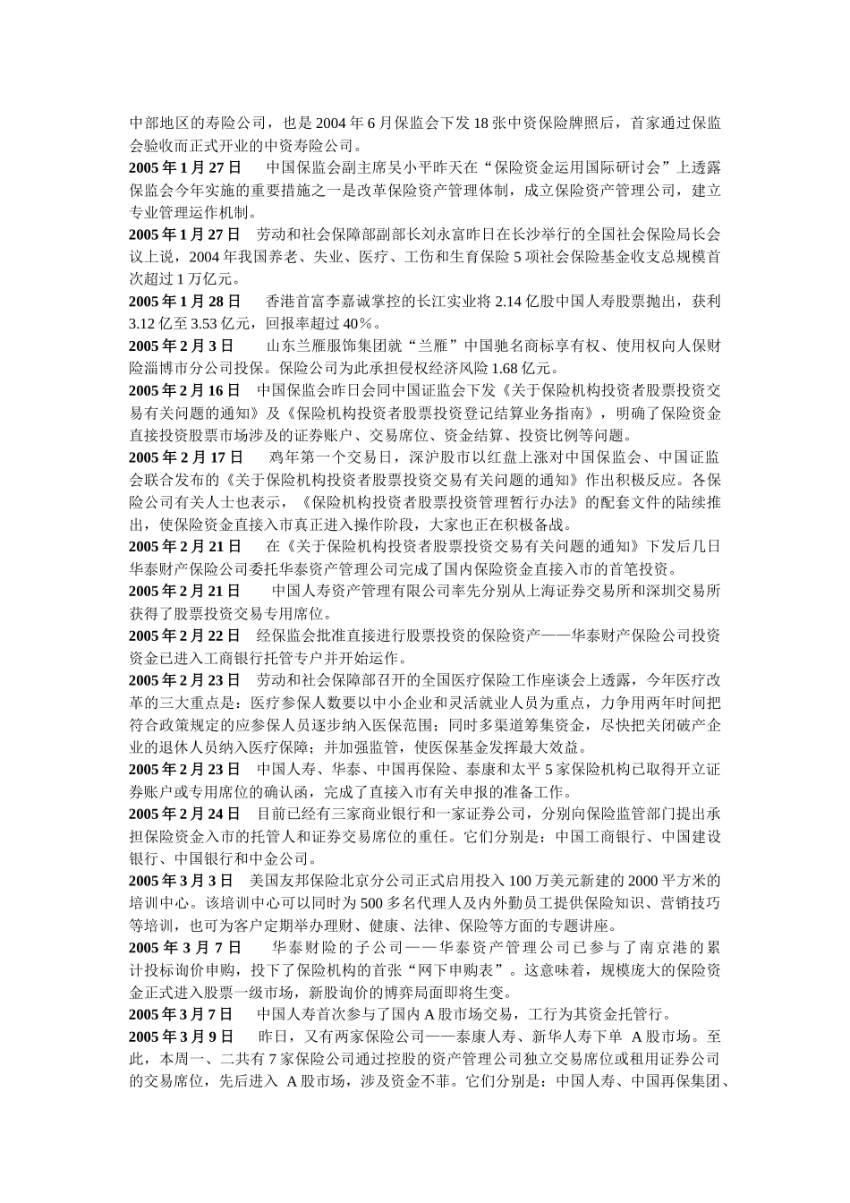 保险大事记doc-中南财经政法大学_第2页