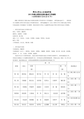 郑州大学化工与能源学院XXXX年硕士研究生招生复试工作细则(1)