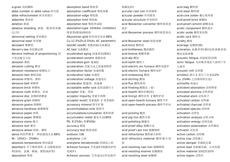材料专业中英文词汇_第1页