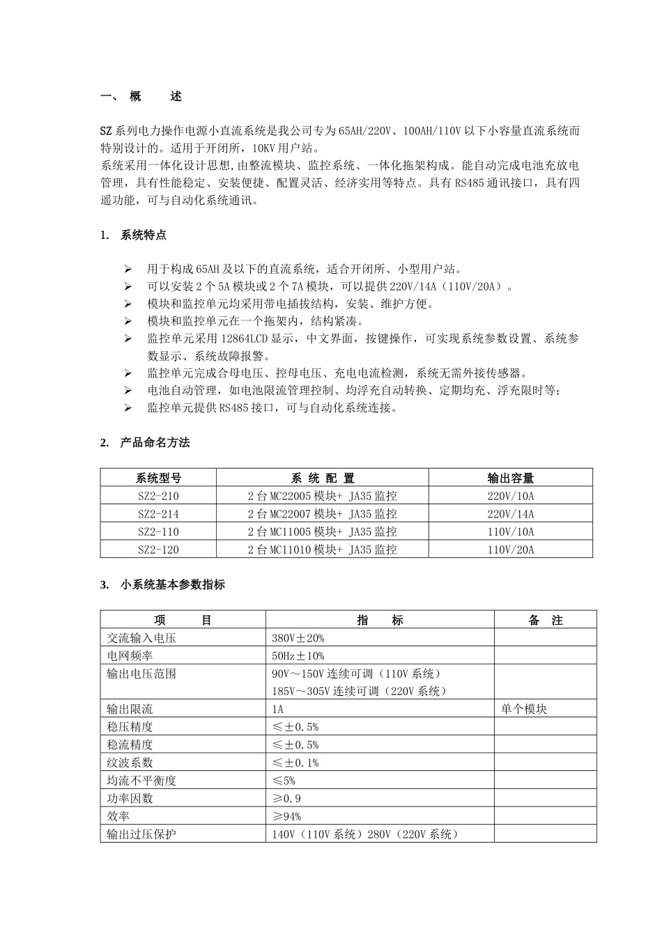 SZ系列电力操作电源小直流系统是我公司专为65AH220V_第1页