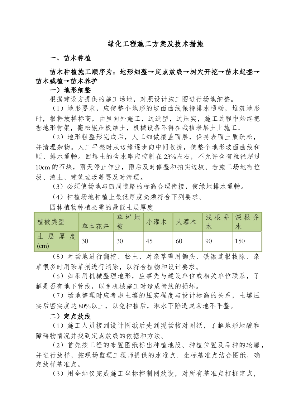 绿化工程施工方案及技术措施_第1页