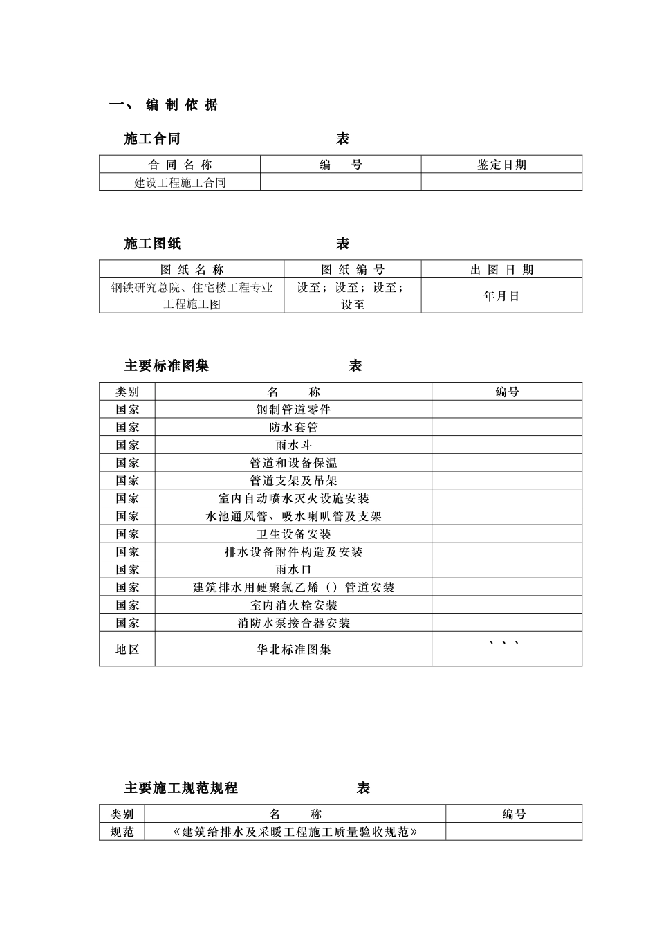 钢铁设计院某住宅楼水暖工程施工组织设计方案_第1页