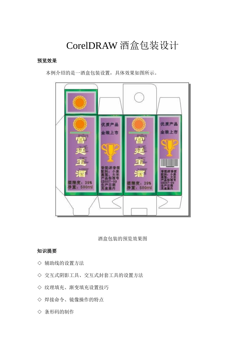 CorelDRAW酒盒包装设计_第1页
