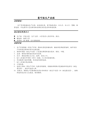 医药行业-意可贴生产标准流程