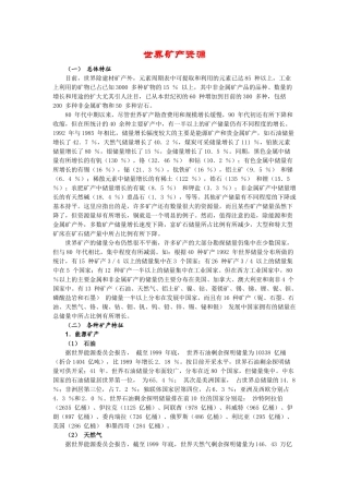 世界矿产资源概况